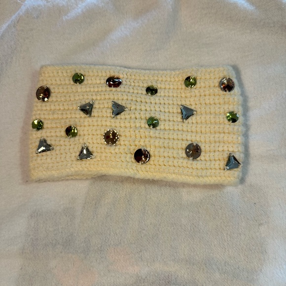 NWOT Anthropologie Lele Sadoughie Misha Embellished Cream Headband, One size - Picture 7 of 8